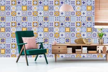 Wallpaper Colorful Oriental Mosaic Patterns
