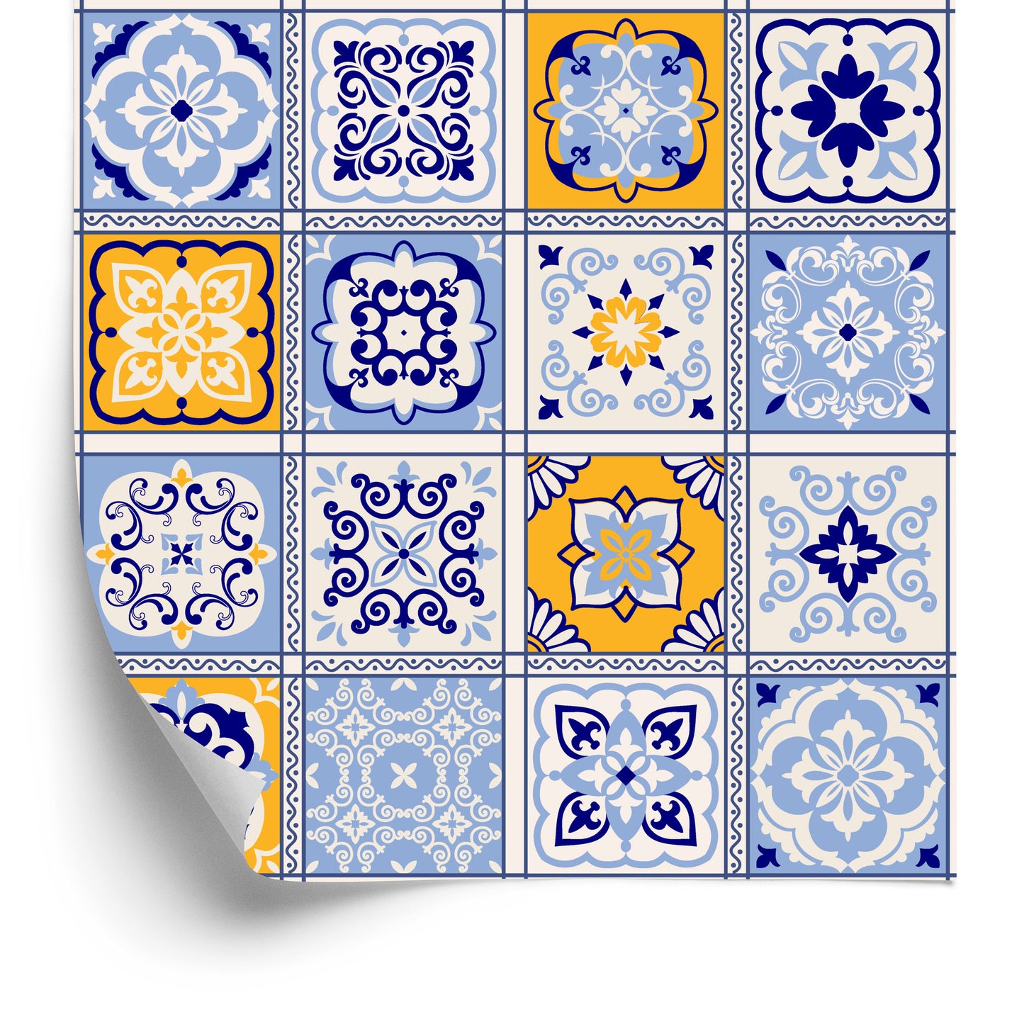 Wallpaper Colorful Oriental Mosaic Patterns