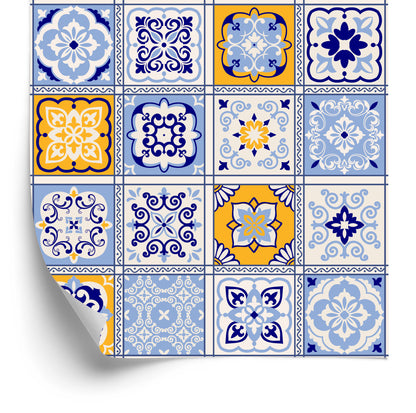 Wallpaper Colorful Oriental Mosaic Patterns