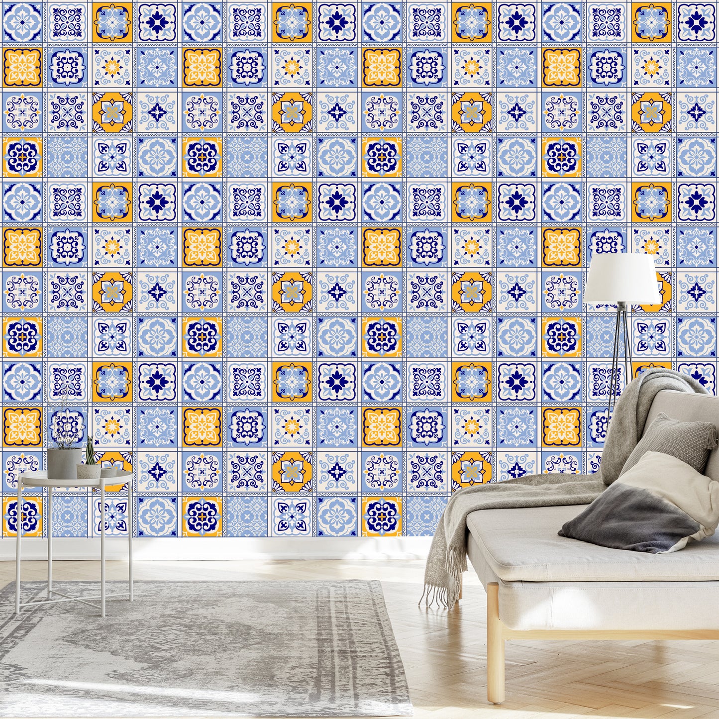 Wallpaper Colorful Oriental Mosaic Patterns
