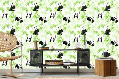 Wallpaper Pandas And Plants