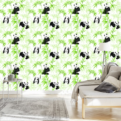Wallpaper Pandas And Plants