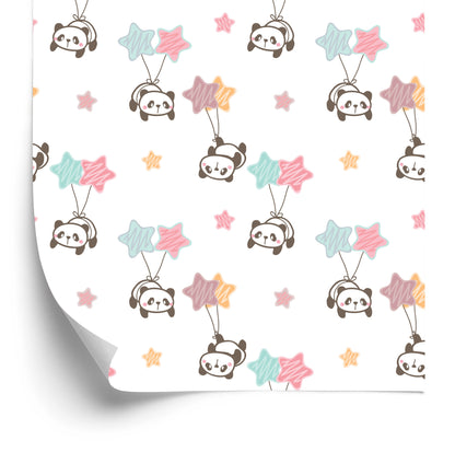 Wallpaper For Children - Stars And Pandas