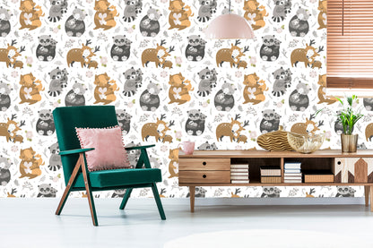 Wallpaper Baby Animals Among Flowers