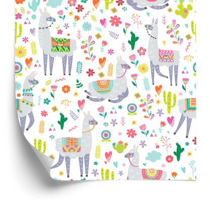 Wallpaper Animals, Plants, Children's Room In Llama