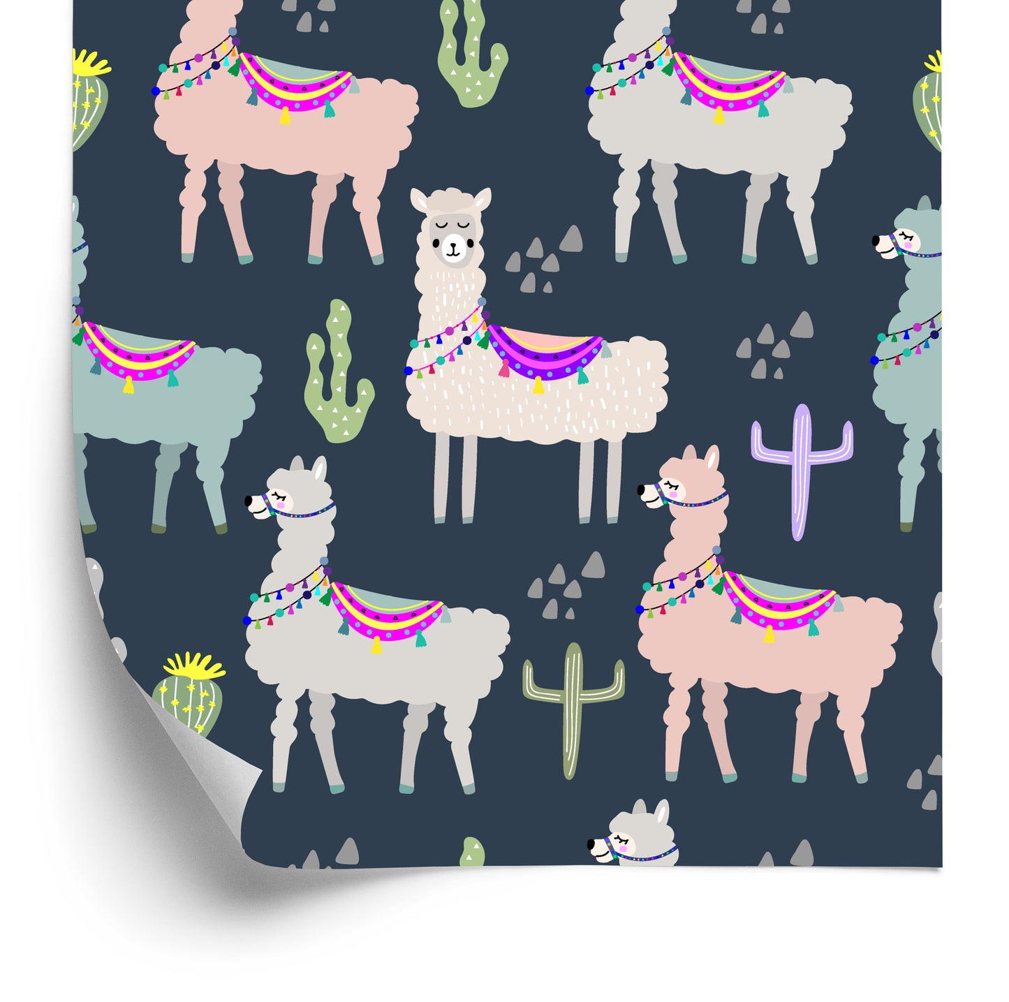 Wallpaper Animals, Plants, Children's Room With Llamas