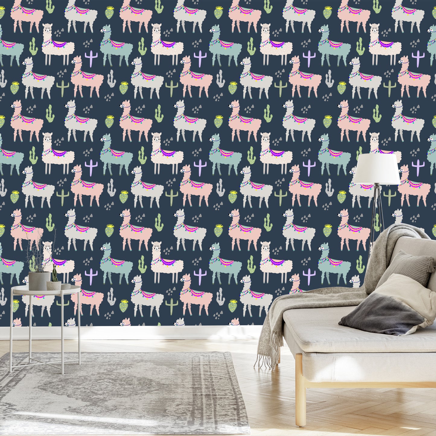 Wallpaper Animals, Plants, Children's Room With Llamas