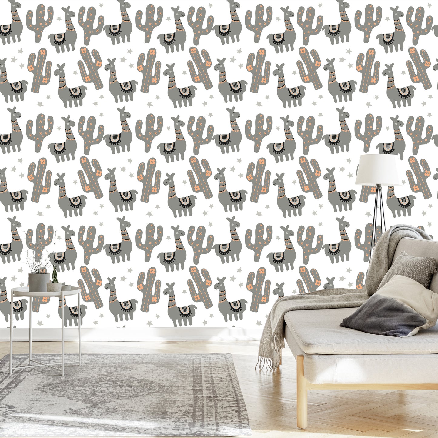 Wallpaper Nature Children's Room With Llamas