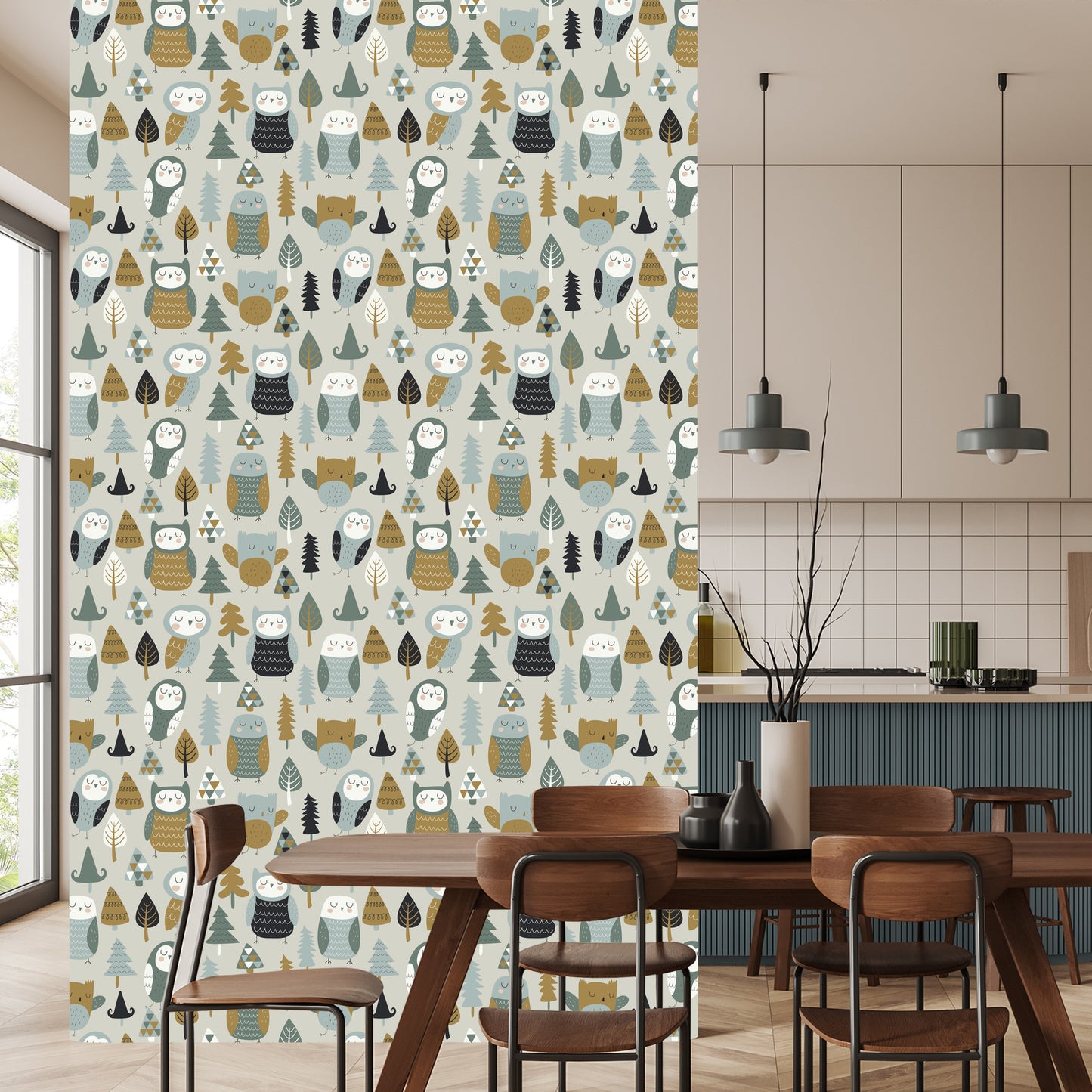 Wallpaper For Children - Sleeping Owls