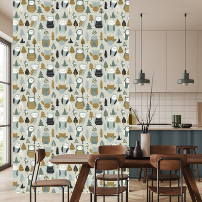 Wallpaper For Children - Sleeping Owls