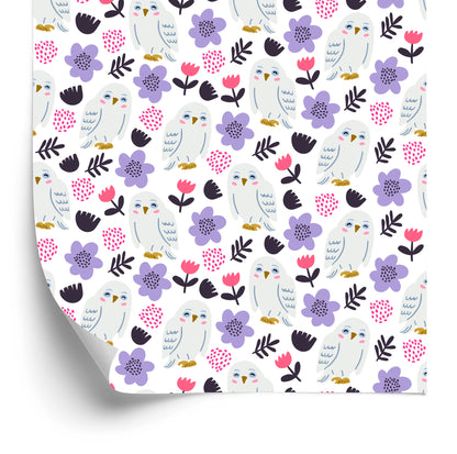 Wallpaper Owls With Flowers In The Background