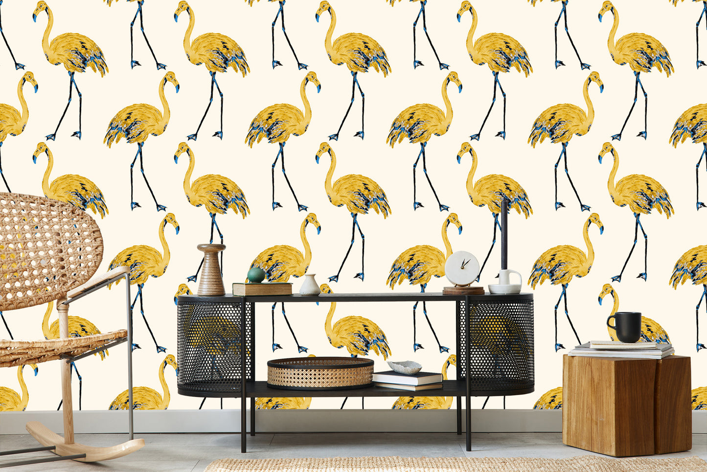 Wallpaper Flamingos As Painted