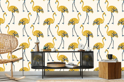 Wallpaper Flamingos As Painted