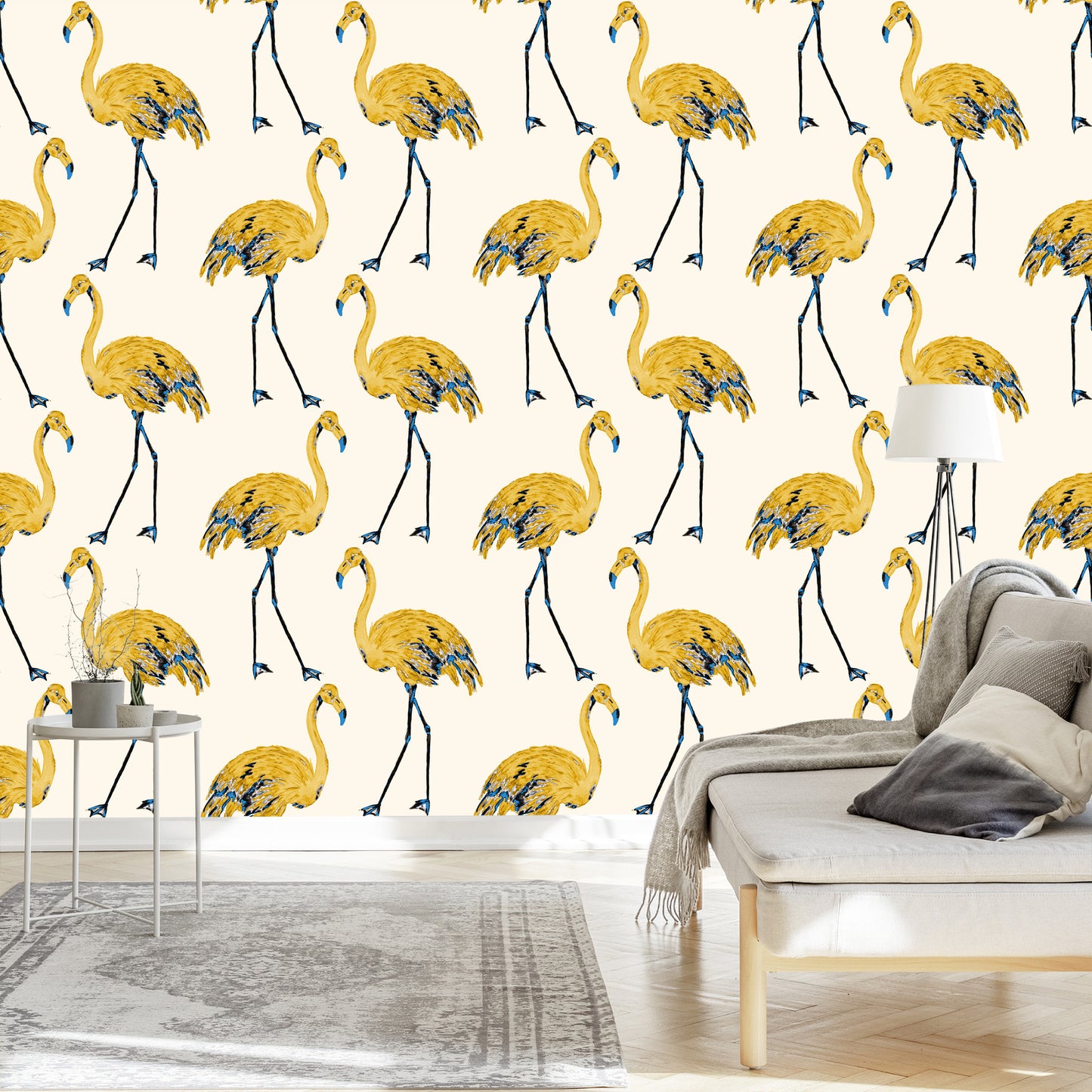 Wallpaper Flamingos As Painted