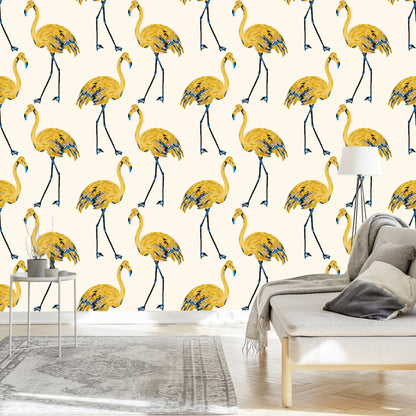 Wallpaper Flamingos As Painted