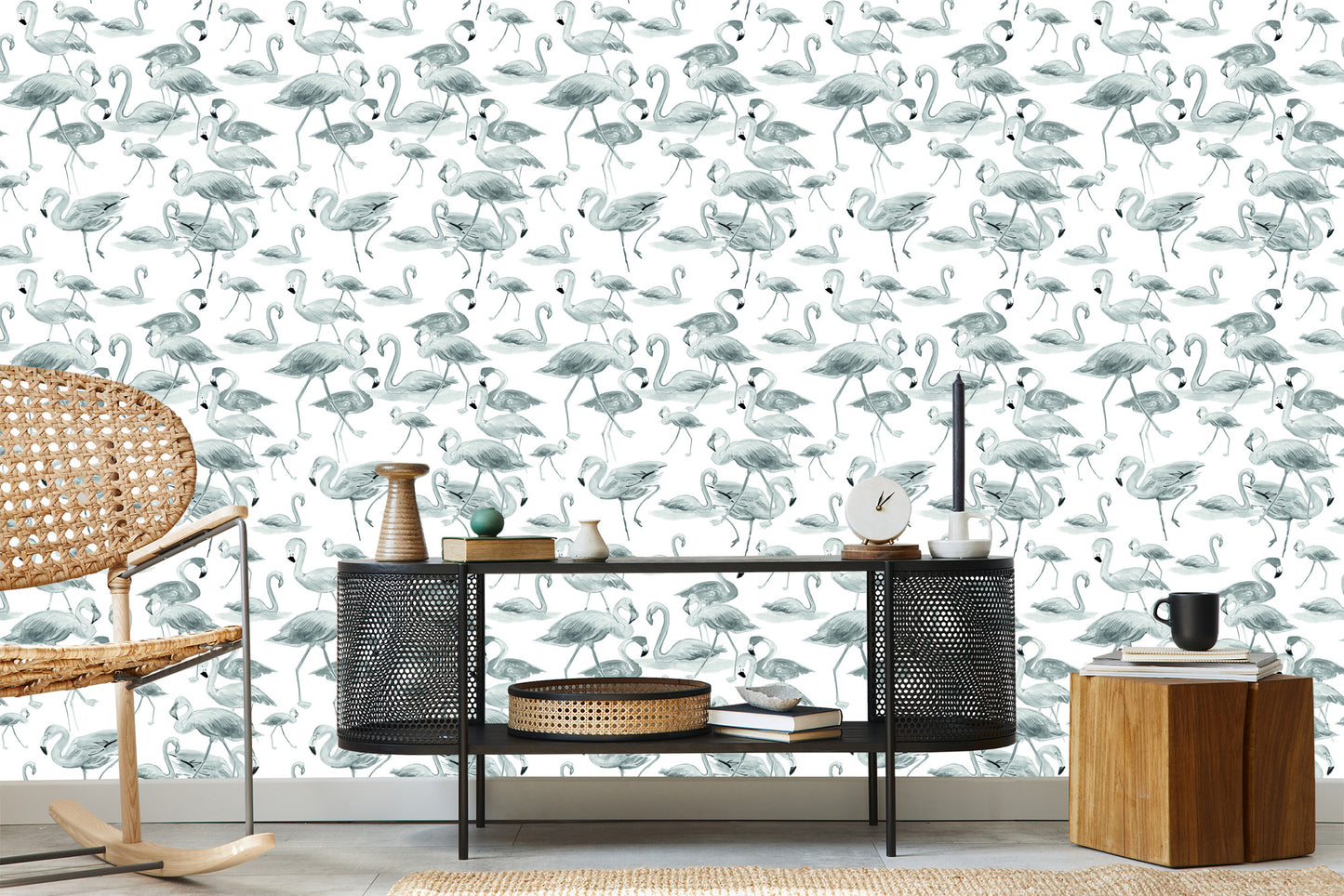 Wallpaper Flamingos Birds Nature Salon