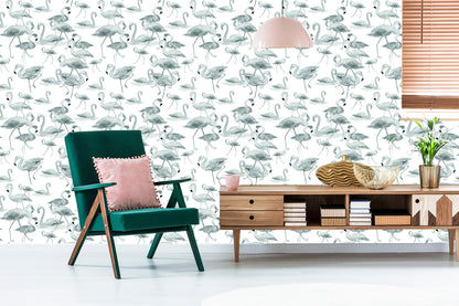 Wallpaper Flamingos Birds Nature Salon