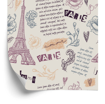 Wallpaper Eiffel Tower With Flowers