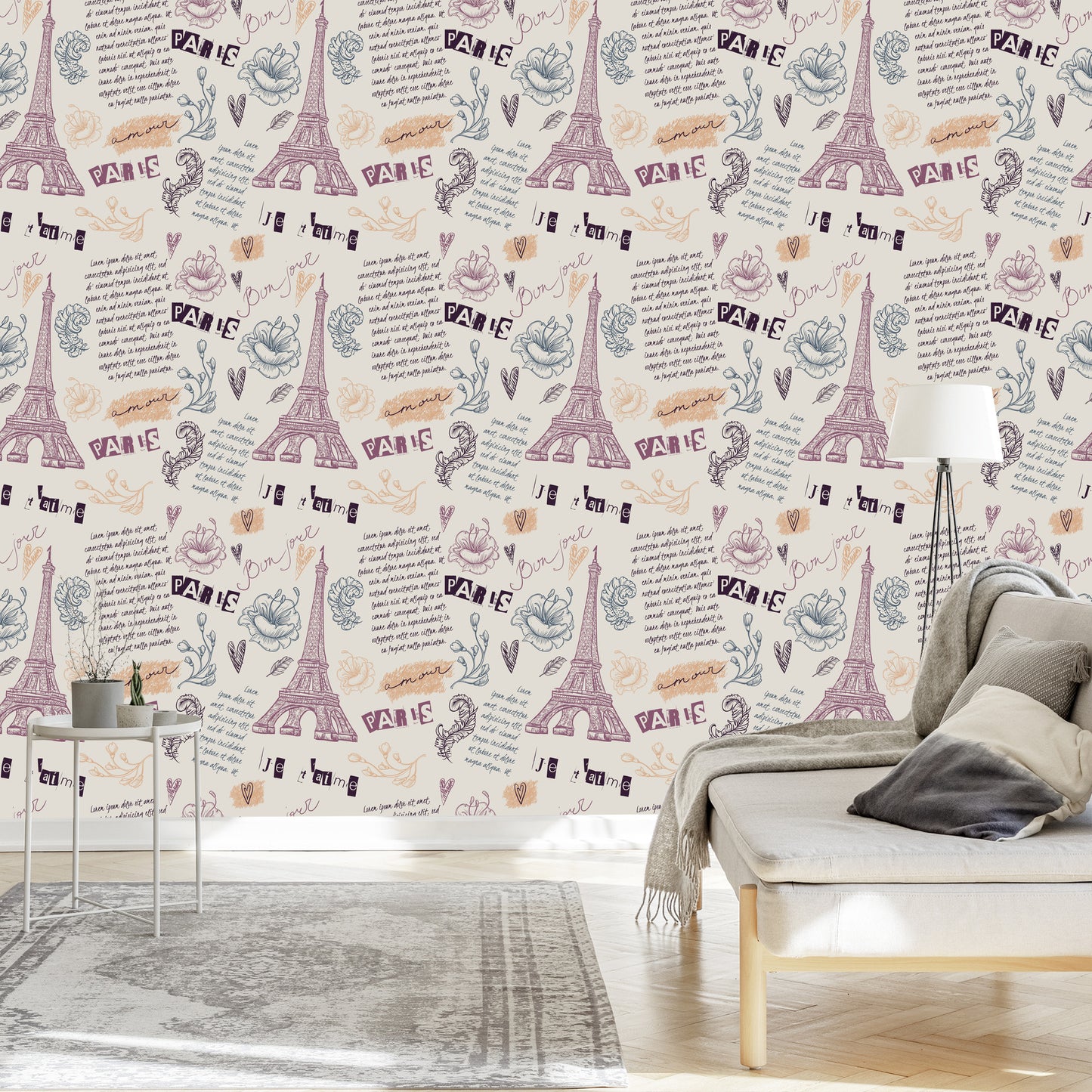 Wallpaper Eiffel Tower With Flowers