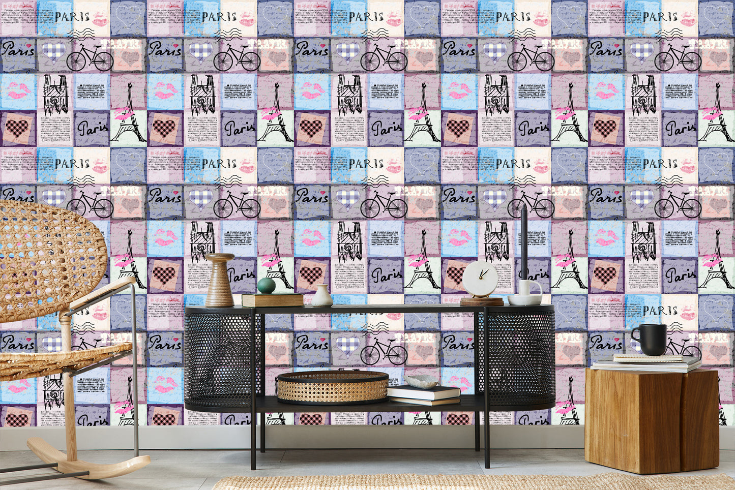 Wallpaper Parisian Patchwork