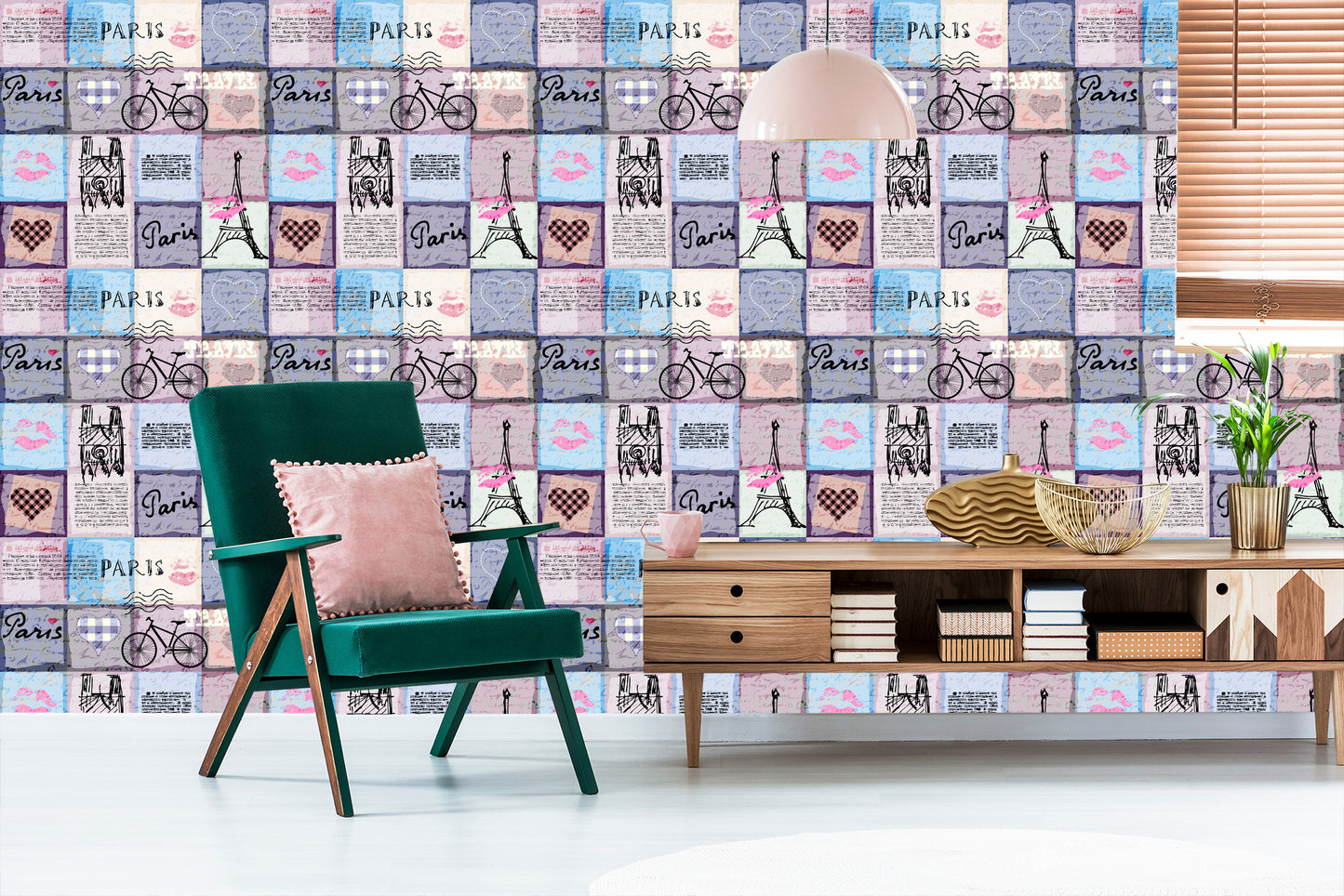 Wallpaper Parisian Patchwork
