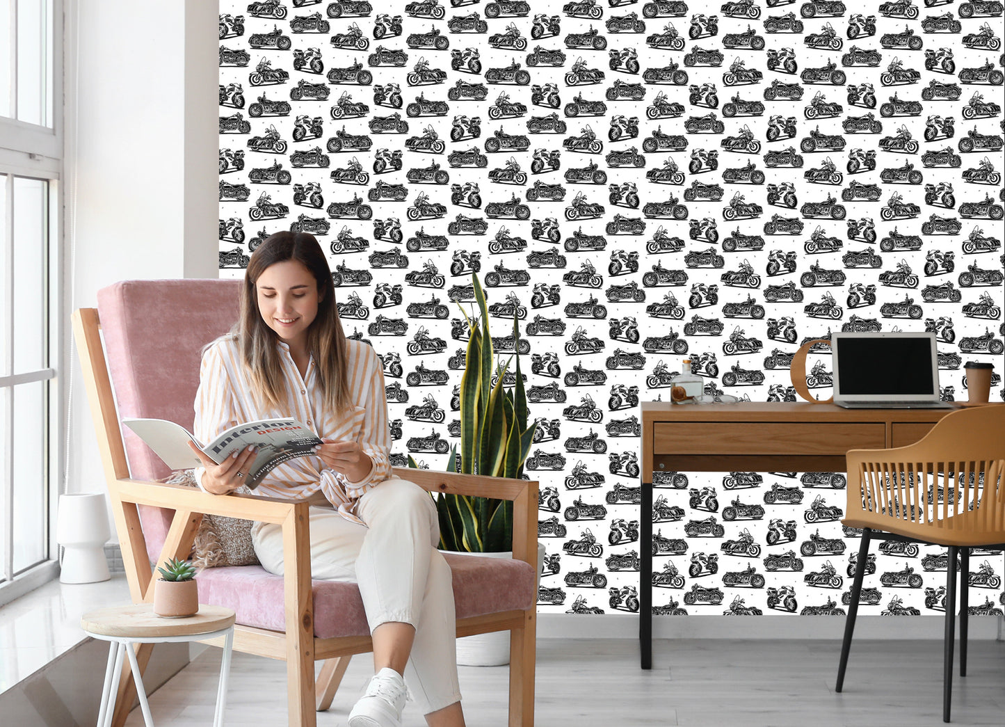 Wallpaper Black And White Motorcycles