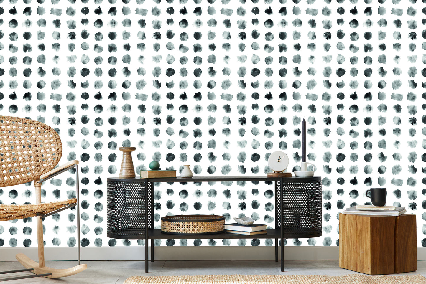 Wallpaper Gray Dots - Ink Spots