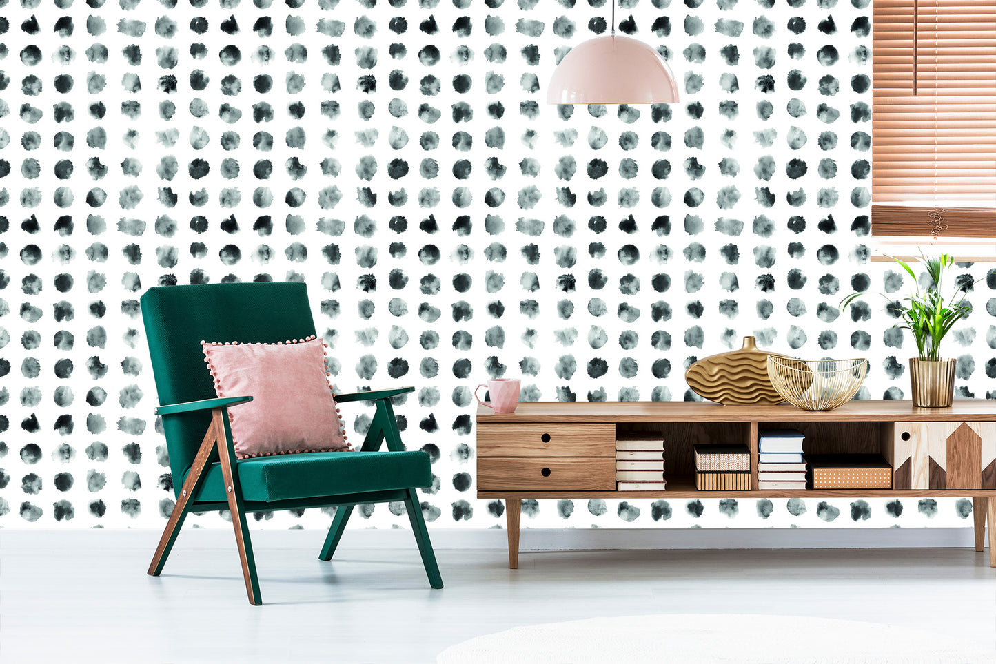 Wallpaper Gray Dots - Ink Spots