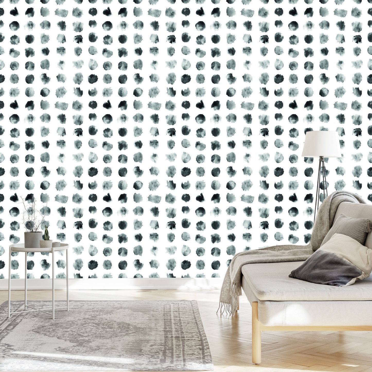 Wallpaper Gray Dots - Ink Spots