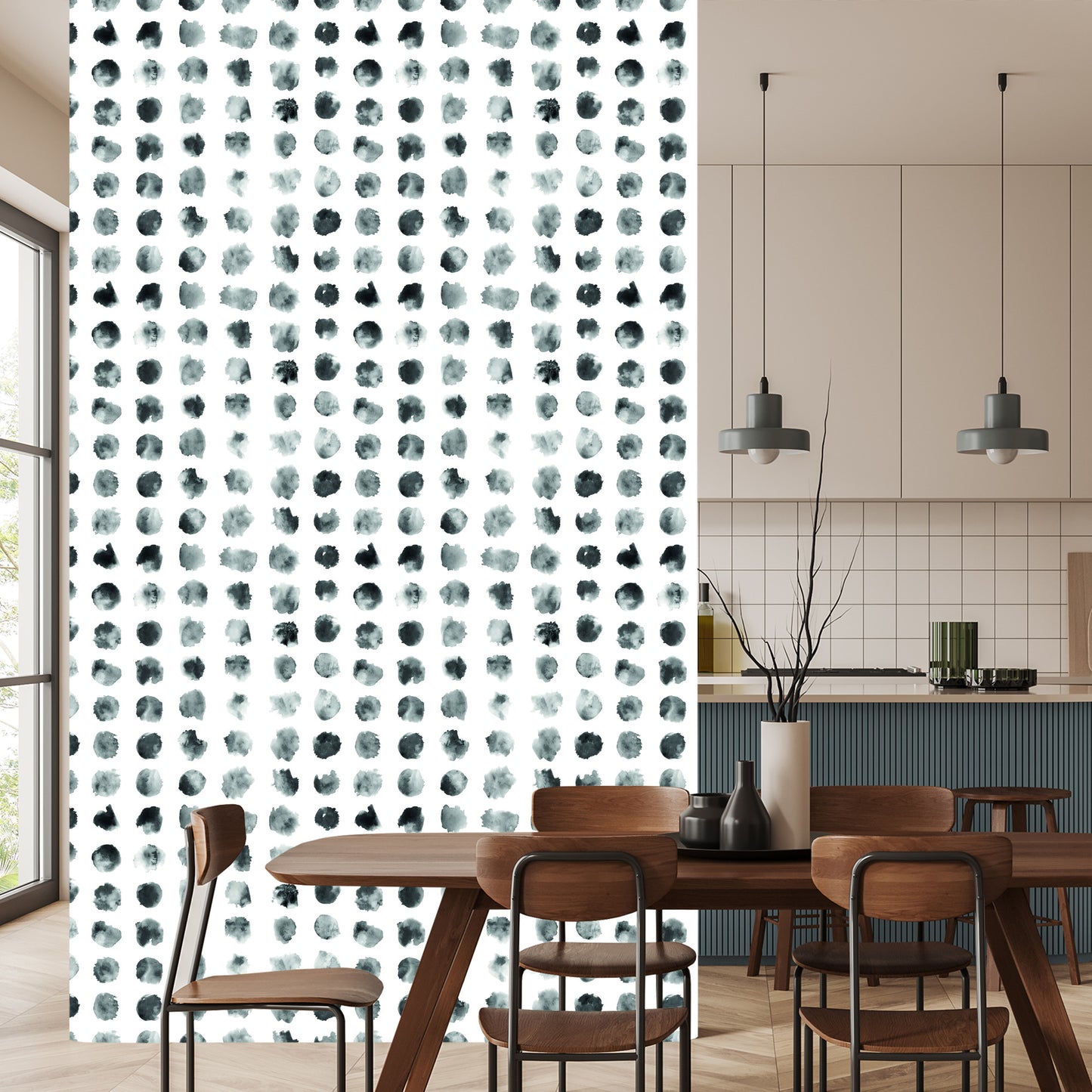 Wallpaper Gray Dots - Ink Spots