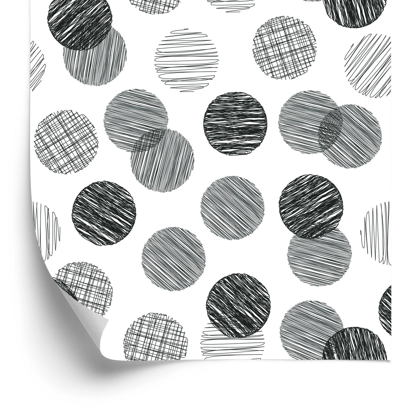 Wallpaper Hand Drawn Gray Big Polka Dots