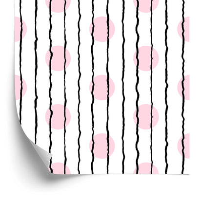 Wallpaper Vertical Stripes And Dots