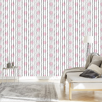 Wallpaper Vertical Stripes And Dots