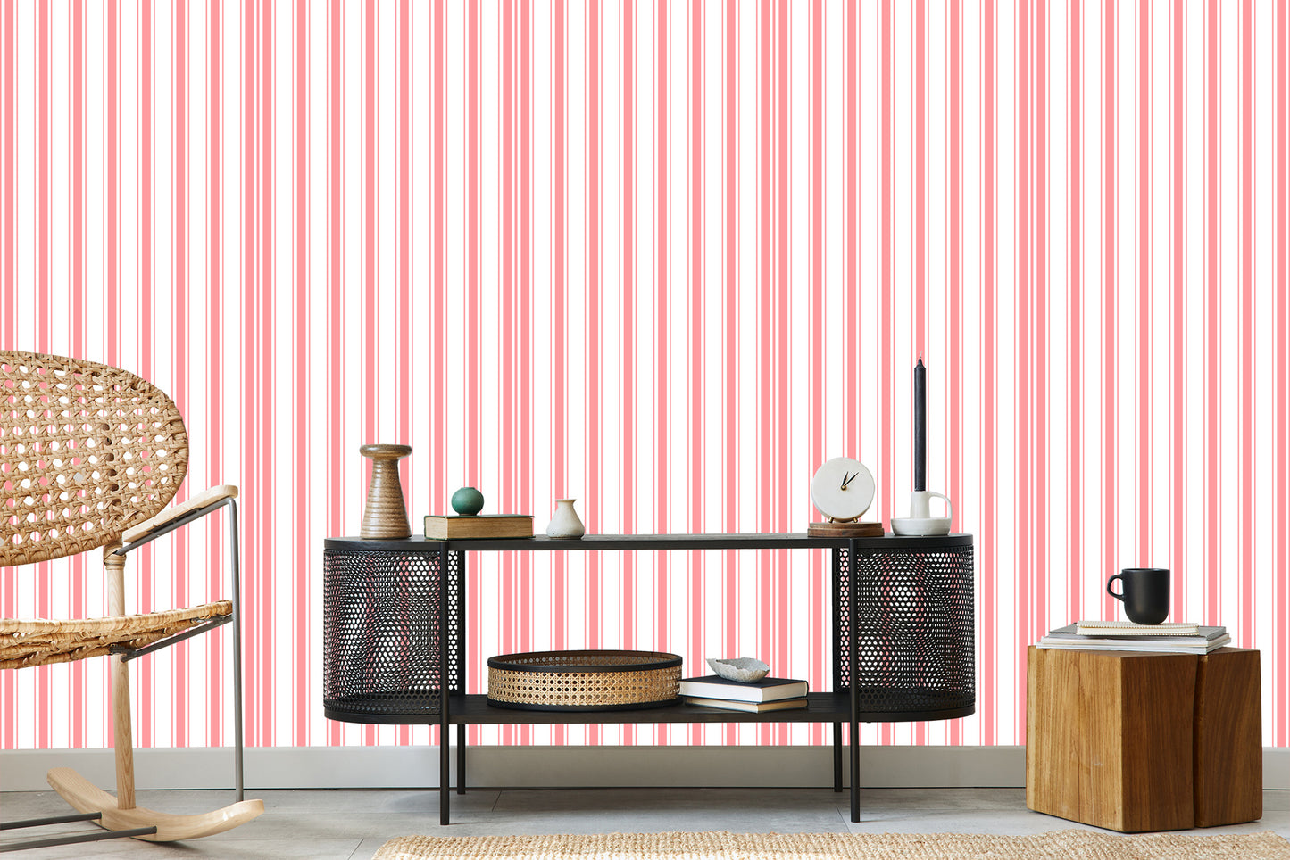 Wallpaper Vertical Retro Stripes