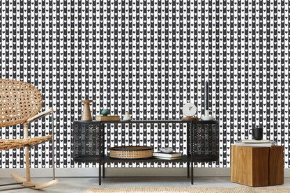 Wallpaper Black And White Stripes And Hearts
