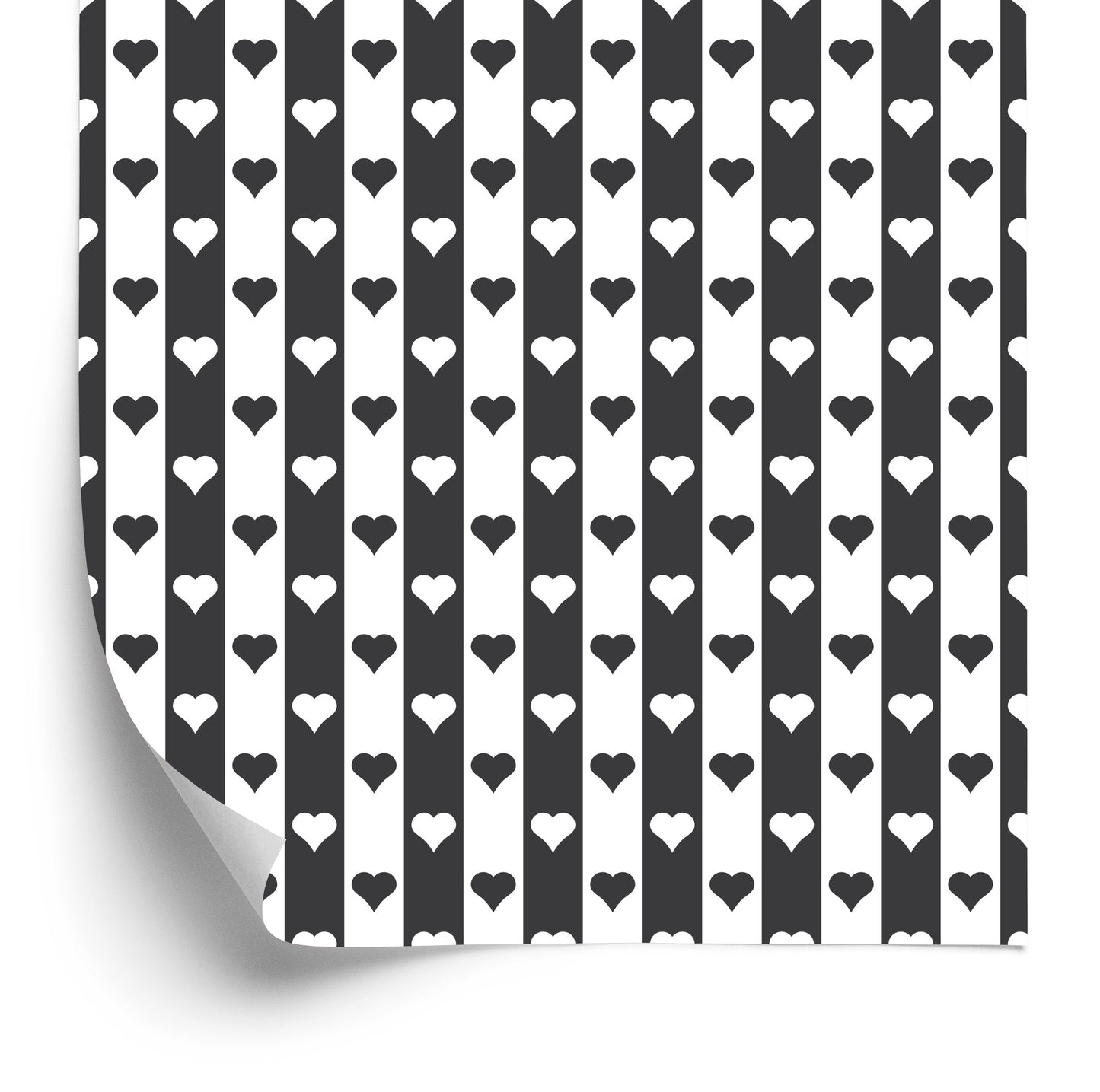 Wallpaper Black And White Stripes And Hearts