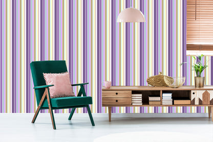 Wallpaper A Colorful Vertical Stripes Living Room Bedroom