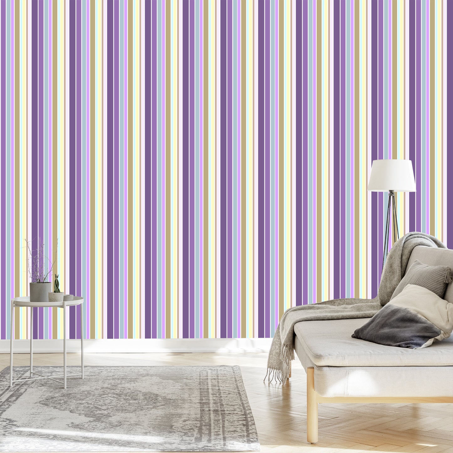 Wallpaper A Colorful Vertical Stripes Living Room Bedroom