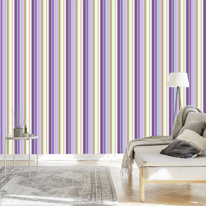 Wallpaper A Colorful Vertical Stripes Living Room Bedroom