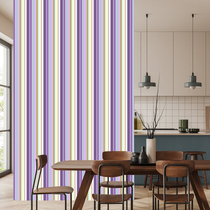 Wallpaper A Colorful Vertical Stripes Living Room Bedroom