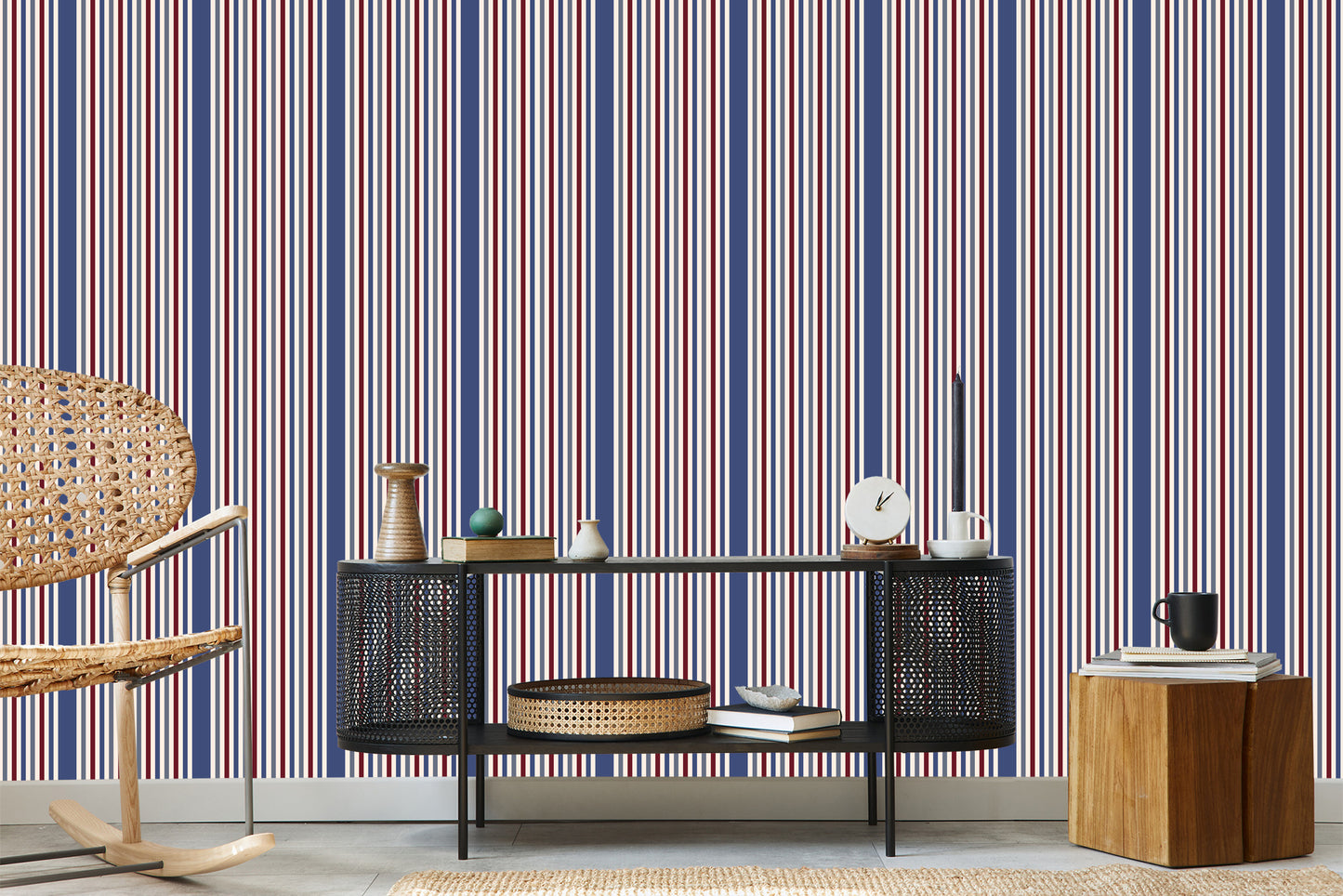 Wallpaper Classic In Colorful Striped Bedroom Living Room