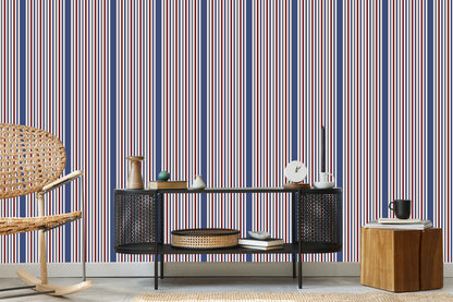 Wallpaper Classic In Colorful Striped Bedroom Living Room