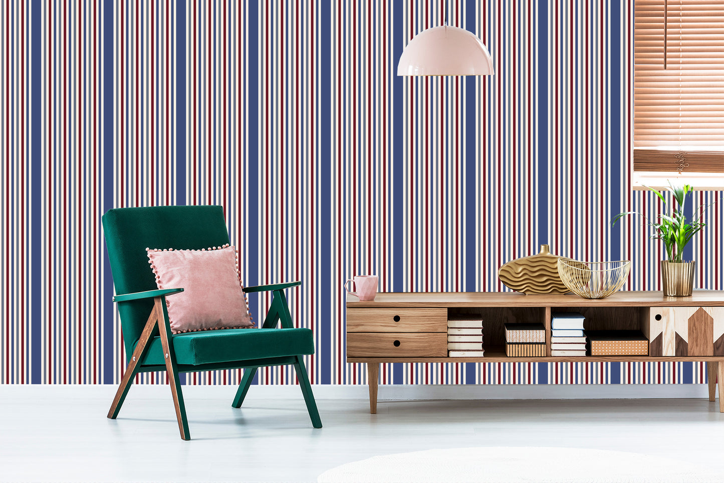 Wallpaper Classic In Colorful Striped Bedroom Living Room