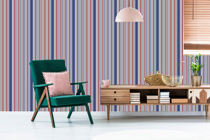 Wallpaper Classic In Colorful Striped Bedroom Living Room