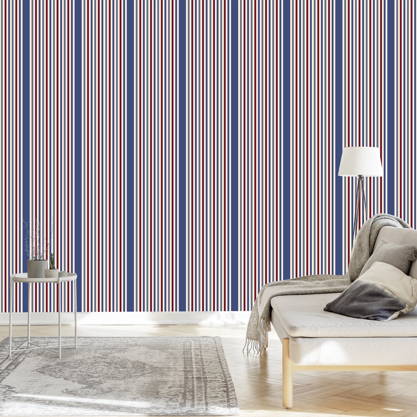 Wallpaper Classic In Colorful Striped Bedroom Living Room