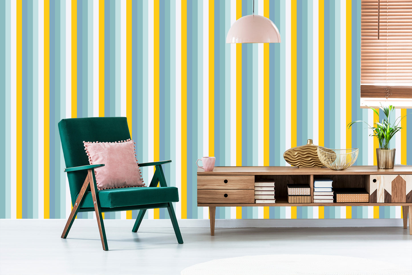 Wallpaper In Colorful Vertical Stripes Living Room Bedroom