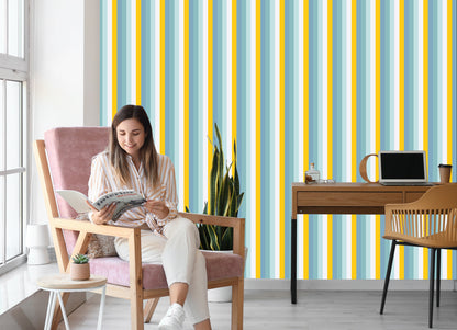 Wallpaper In Colorful Vertical Stripes Living Room Bedroom