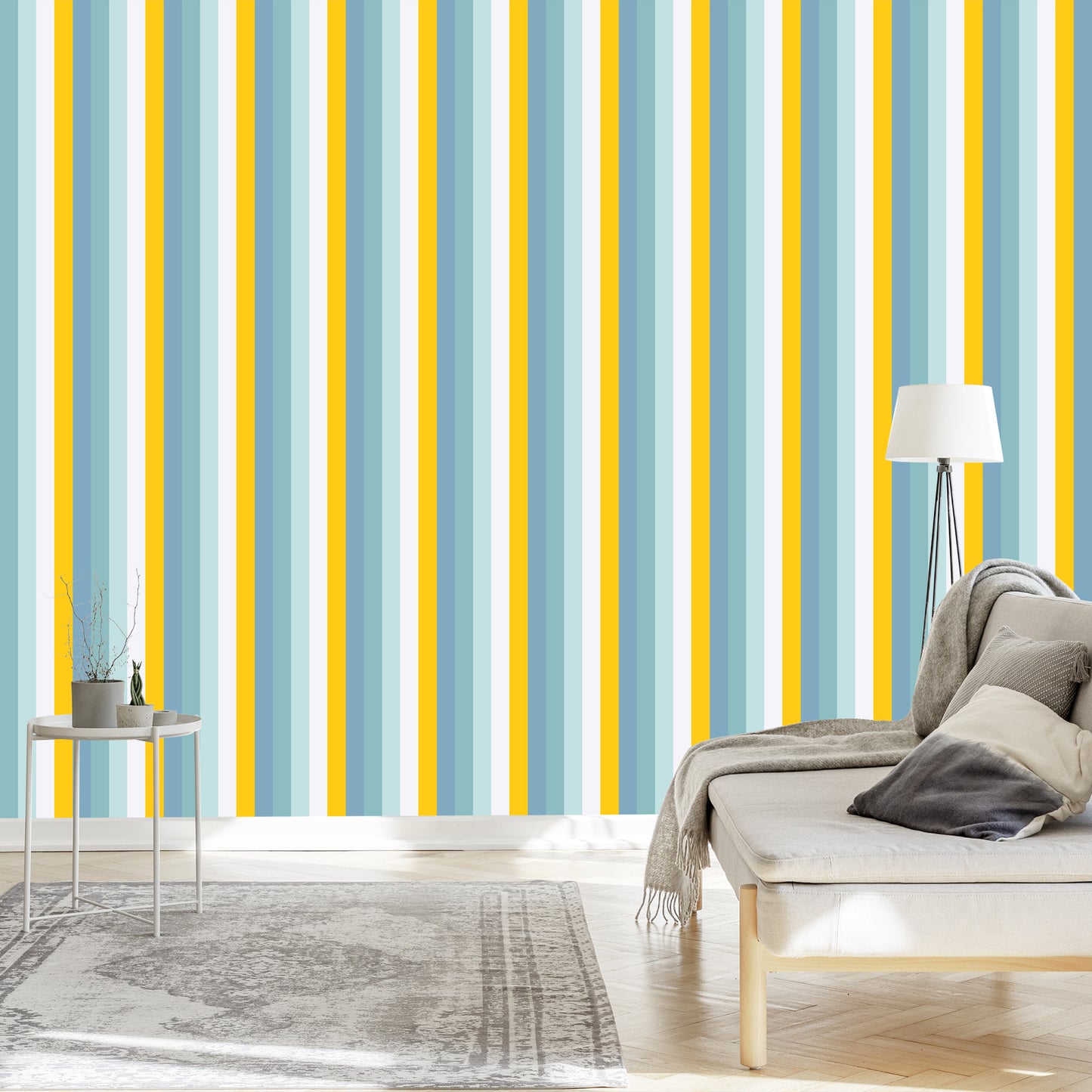 Wallpaper In Colorful Vertical Stripes Living Room Bedroom