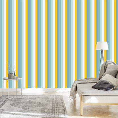 Wallpaper In Colorful Vertical Stripes Living Room Bedroom