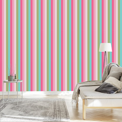 Wallpaper Classic Colored Vertical Stripes For The Living Room